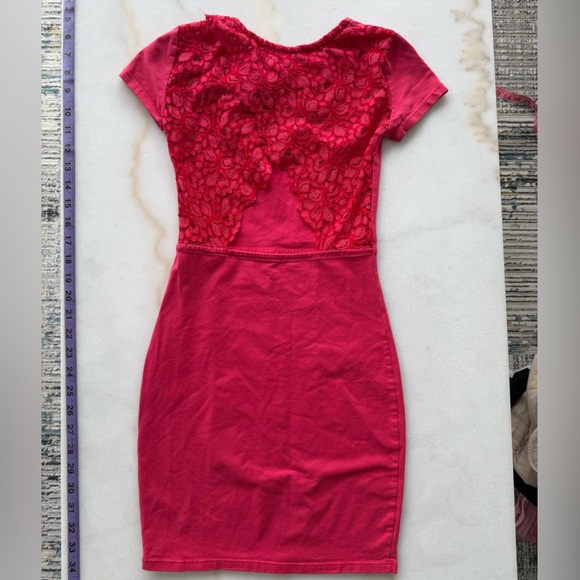 Aritzia Pink Lace Back Bodycon Mini Dress - Picture 5 of 5